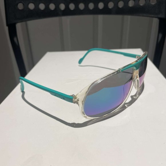 Vintage Sunjet by Carrera sunglasses crystal/turquoise frames 8/10 condition - Picture 5 of 6